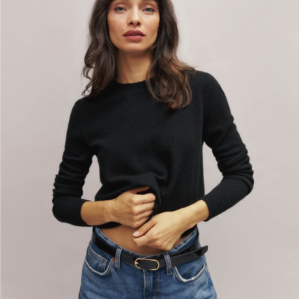 Reformation Dana Black Cashmere Sweater